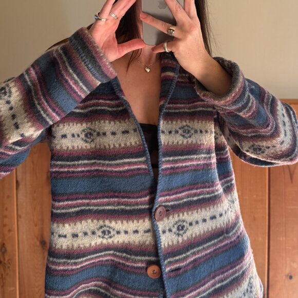 VTG ALPS Western Boiled Wool Cardigan - Picture 3 of 3